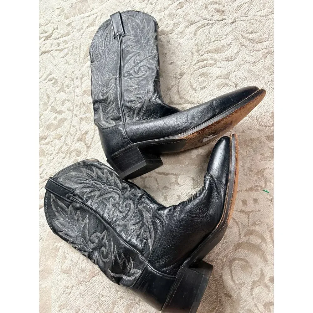 Dan Post Men's 8.5 Black Leather Western Cowboy Boot